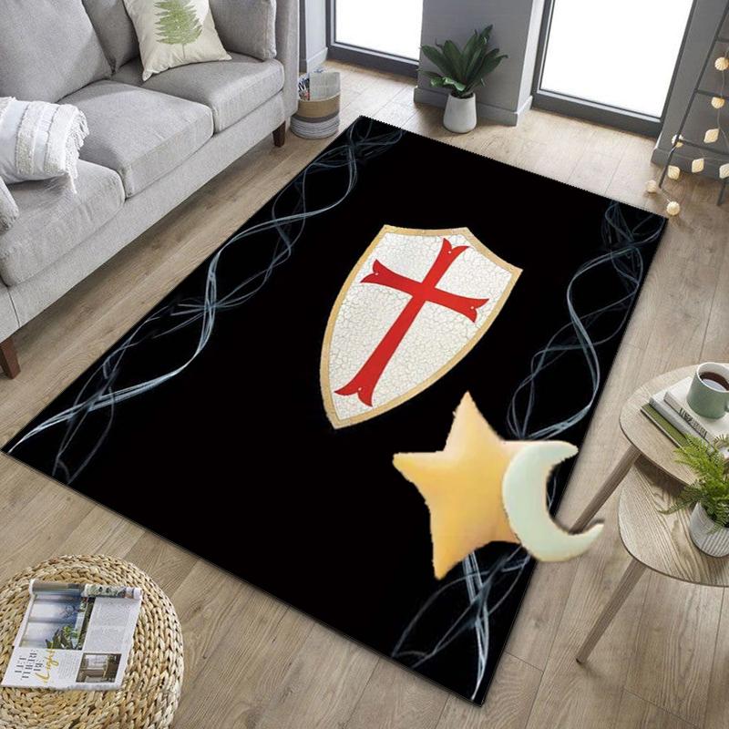 Knights Templar Symbol Office Rug Chair Mat, Game Carpet, Suitable for Front Door, Bedroom, Living Room, Desk, Holiday Gift