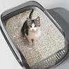 Cat Litter Box Semi with High Sides Enclosed Odor Resistant Anti Spill Removable Open Top Cat Litter Tray with Scoop