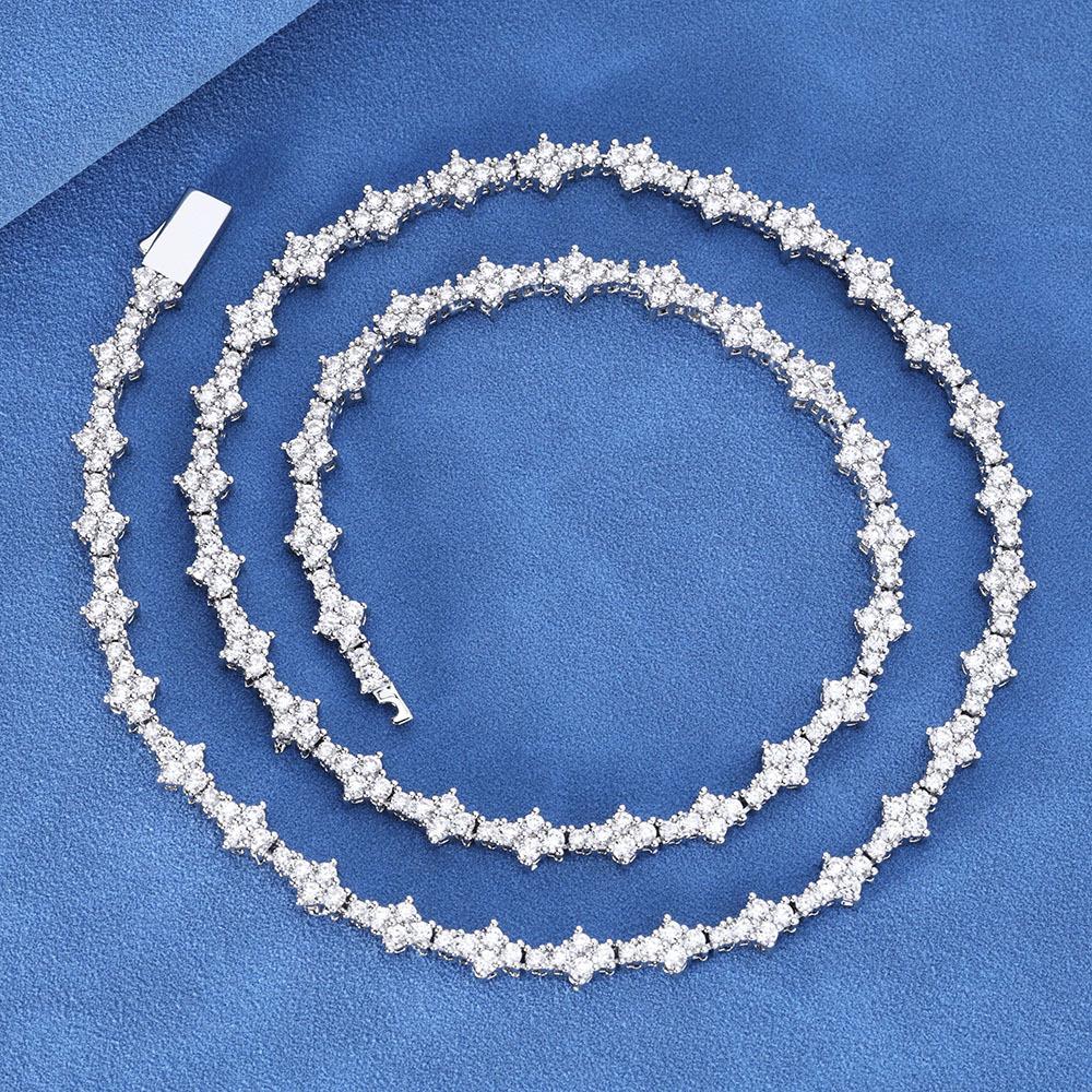 

Hip Hop Men s Jewelry Spring Buckle Airplane Tennis Chain Zircon Necklace Accessories Women s High Sense necklace 18 inches (length 45.72cm)