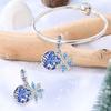Sparkling Copper Rotating Snowflake & Crystal Snowball Fit Original Bracelet Women Necklace Diy Fine Jewelry
