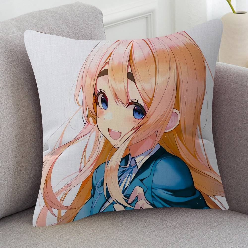 Anime KON Cartoon Series Square Pillowcase Soft Waist Sofa Cushion Cover Bedroom Room Pillowcase