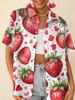 Love printed short-sleeved shirt women's summer loose casual lapel shirt retro niche top
