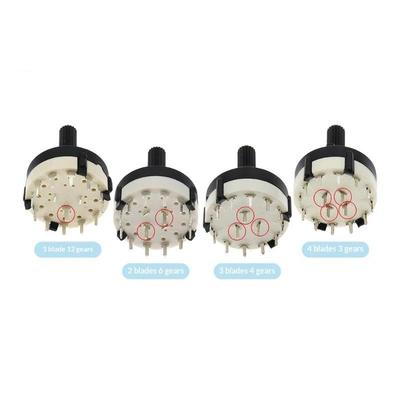 RS26 Rotary Band Selector Switch 1-4 Pole Position 3/4/6/12 Adjustable Gears for Hobbyist Electronic DIY Project Circuit Control