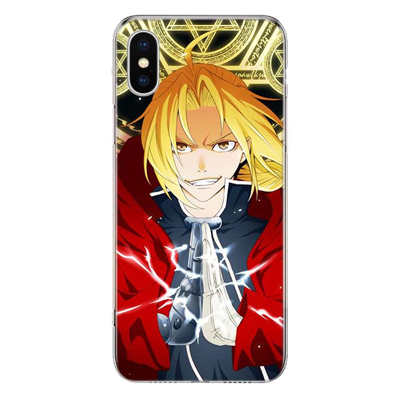 Fullmetal Alchemist Anime Cover Handyhülle für Apple iPhone 11 12 13 14 Pro 7 XR X XS Max 6 6S 8 Plus + Mini 5 SE Druck Weich