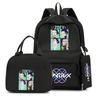 4-teiliges/Set Cartoon Anime K-Pop bedruckter Rucksack mit Federmäppchen Handtasche für Teenager Schüler Junge Mädchen Schultasche Schultasche Große Kapazität Reisetasche