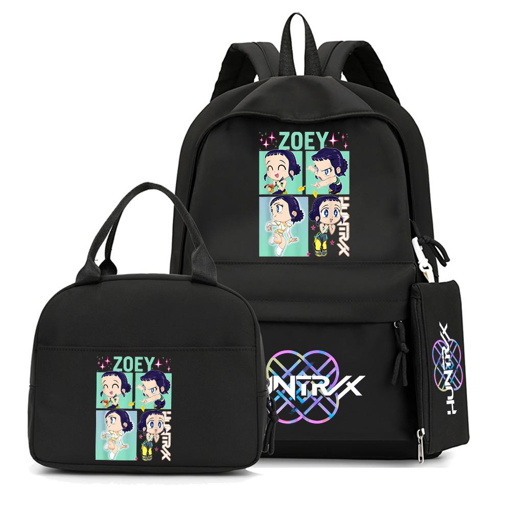 4-teiliges/Set Cartoon Anime K-Pop bedruckter Rucksack mit Federmäppchen Handtasche für Teenager Schüler Junge Mädchen Schultasche Schultasche Große Kapazität Reisetasche