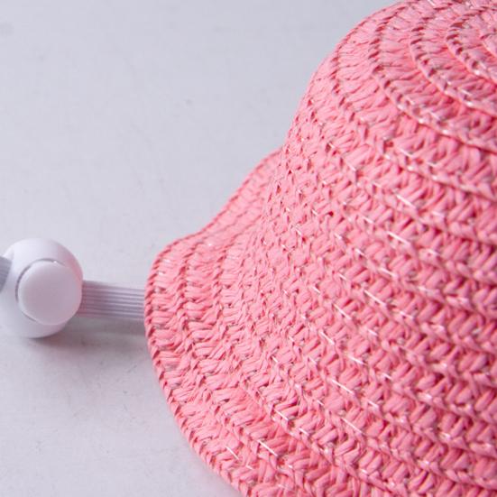 Pet Straw Hat Cat Sun Hat with Adjustable Drawstring Summer Pet Sun Hat for Cats And Dogs Outdoor Walks Sun Protection