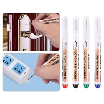 5pcs Long Nib Marker Pens Waterproof, Fast Drying Deep Reach Marker Perfect for Deep Holes In Metal and Wood Crafts