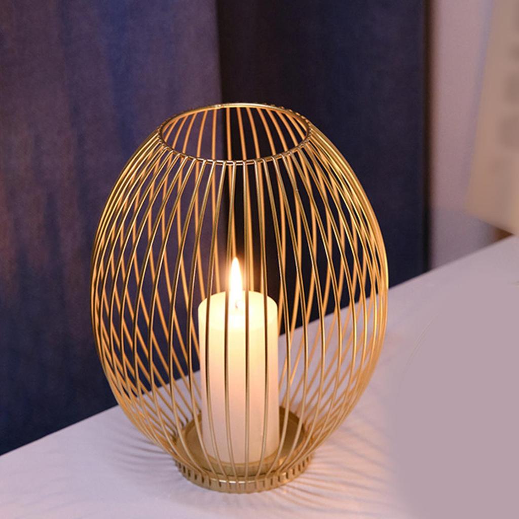 Kerzenständer mit Metallkäfig-Design, Säulenhalter für Esstisch und Feiern