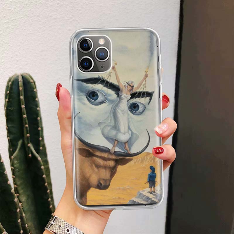 Salvador Dali Art For iPhone 17 Air 16 15 14 Plus 13 Mini 12 11 Pro Max Phone Case 16E 7 Print 8 SE Fundas Cover Soft Coque 16 1