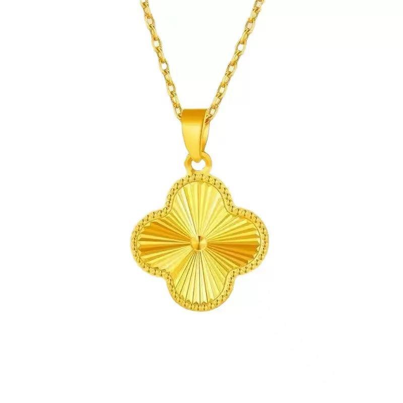 

Универсальное позолоченное колье-подвеска Aurora с четырехлистником - Легкая роскошь, цепочка, подарок для нее