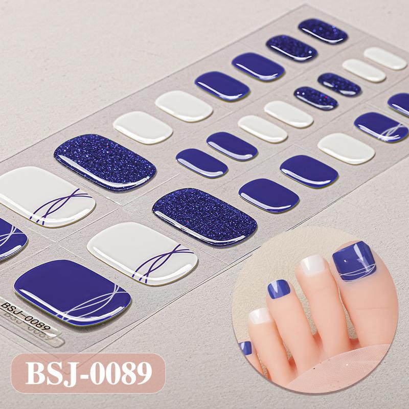3D Waterproof Semi Cured UV Gel Toe Stickers for Nail Art-Luxurious Style Easy Apply