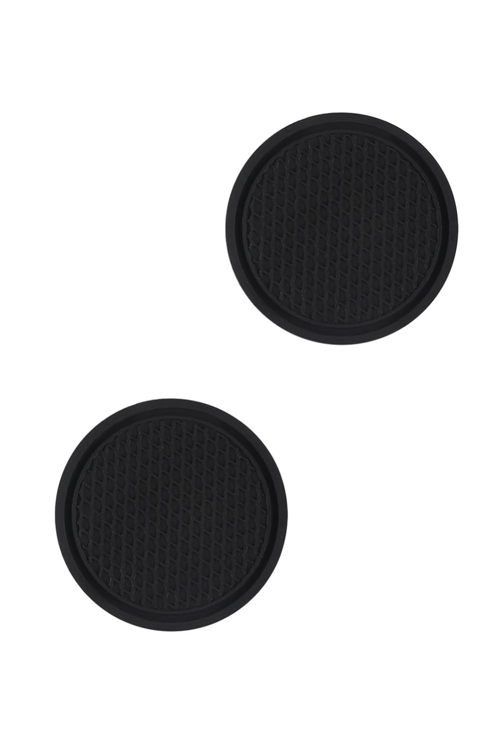 

wumio Car Drink Coaster Set of 2 Black 2.8 inches (7 cm) Diameter Silicone 7cm чёрный