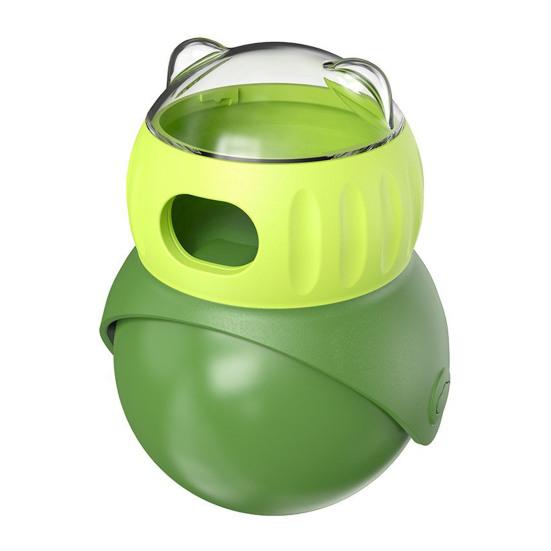 Cat Treat Dispenser Puzzle Toy Interactive Tumbler Puzzle Feeder Auto-Balancing Owl Food Leaking Slow Feeder for Indoor Cats Training