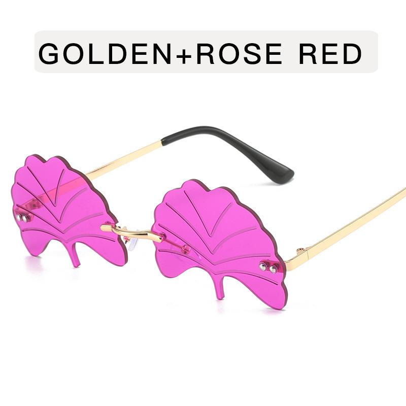 Leaf Shape Women Sunglasses Rimless Hip Hop Style New Stylish Sun Glasses Men European American Women's Sunglasses