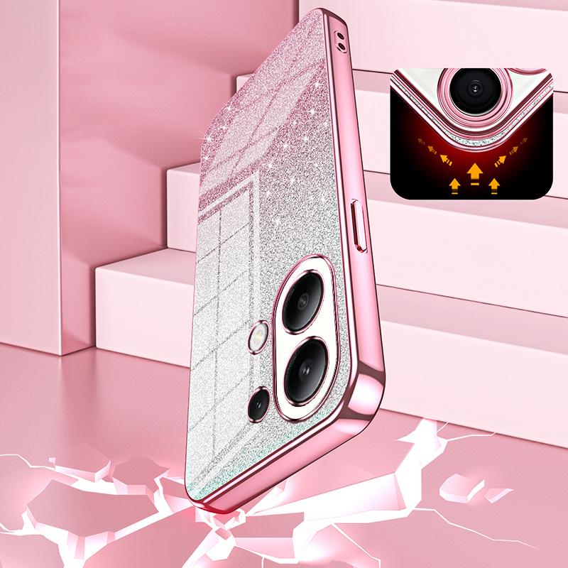 For Xiaomi Redmi Note 13 4G Cell Phone Cases Electroplated Drop Resistant Gradient Glitter TPU Shell