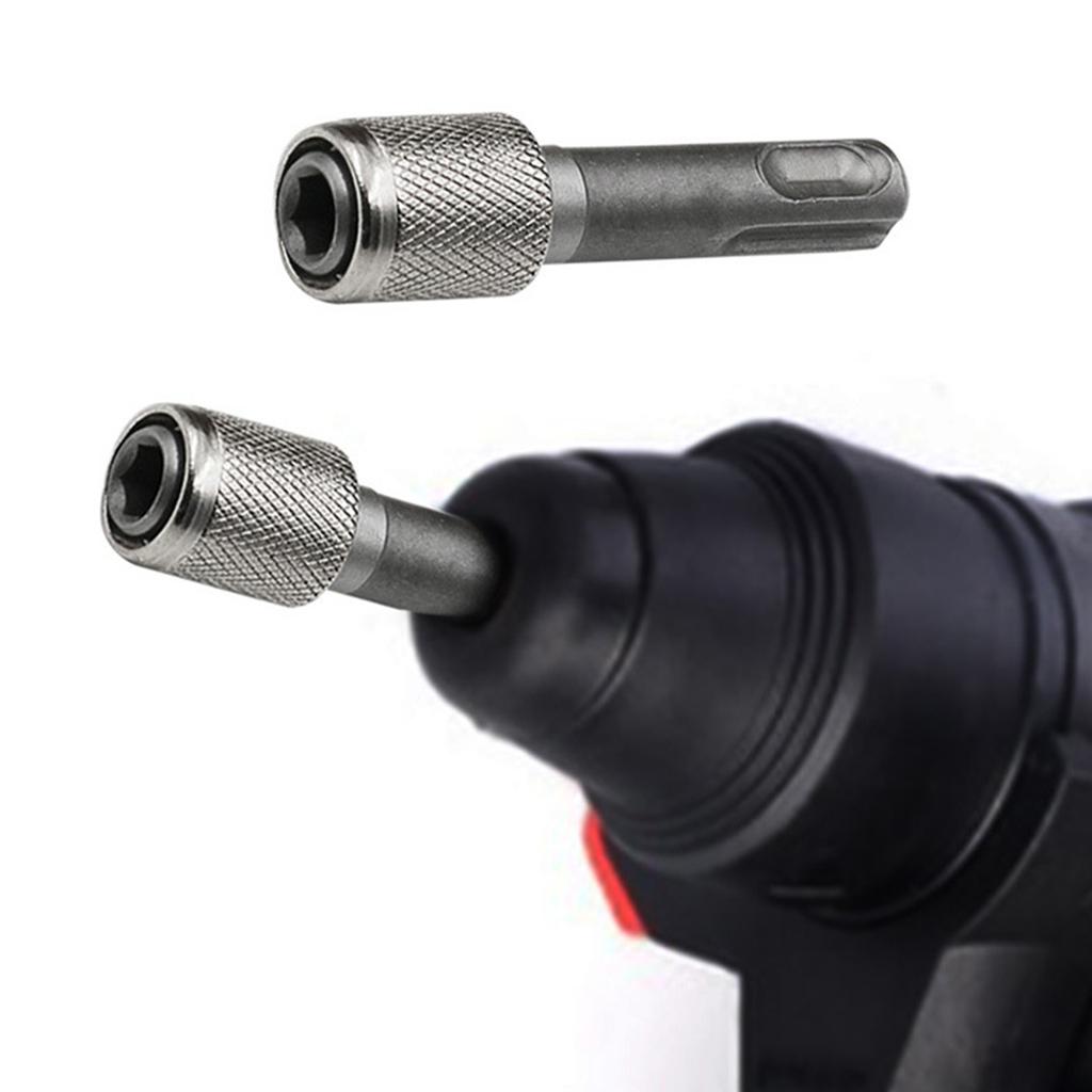 Electric Hammer Drill Adapter Impact Driver Socket Round Shank to Hexagon Steel