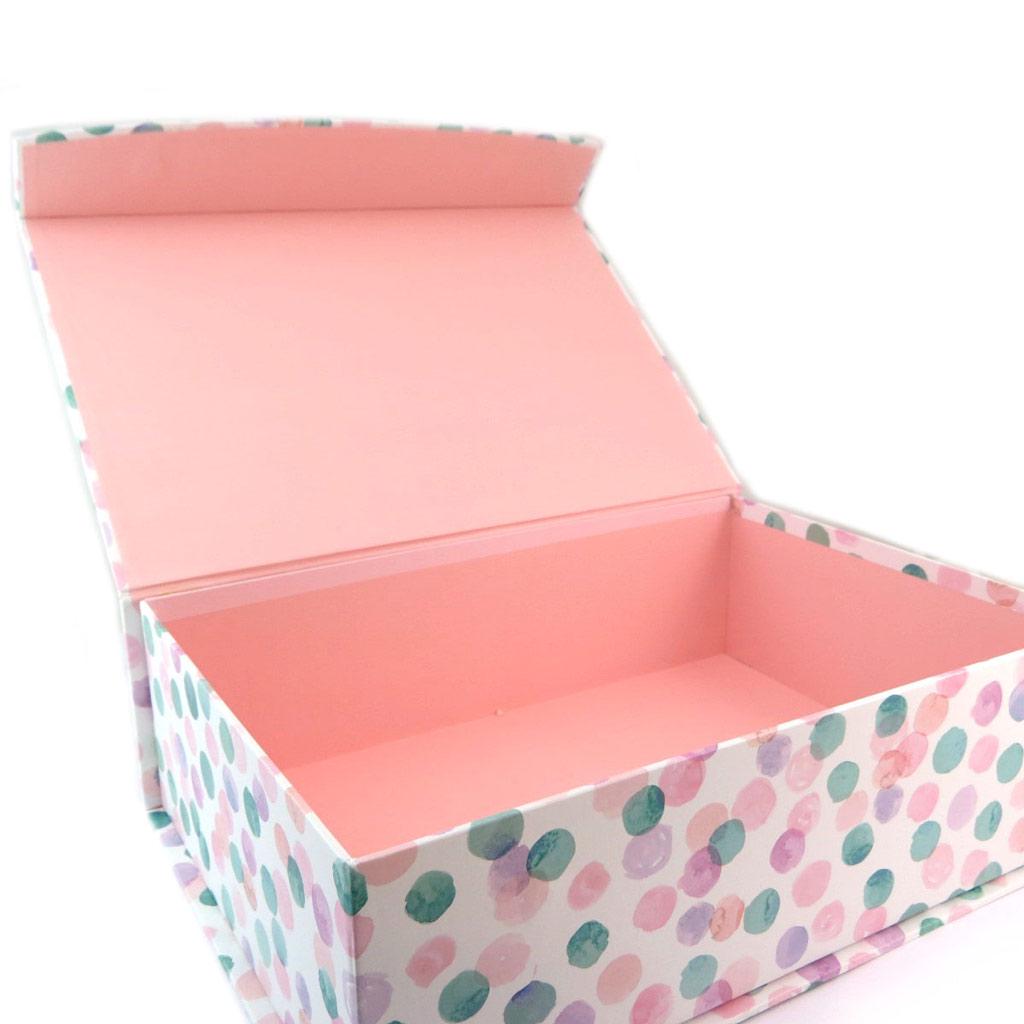 Les Trésors De Lily [P5723] - Set de 3 boîtes à Souvenirs gigognes 'Bonheur Floral' rose mauve - 42. 5x29. 5x13 cm