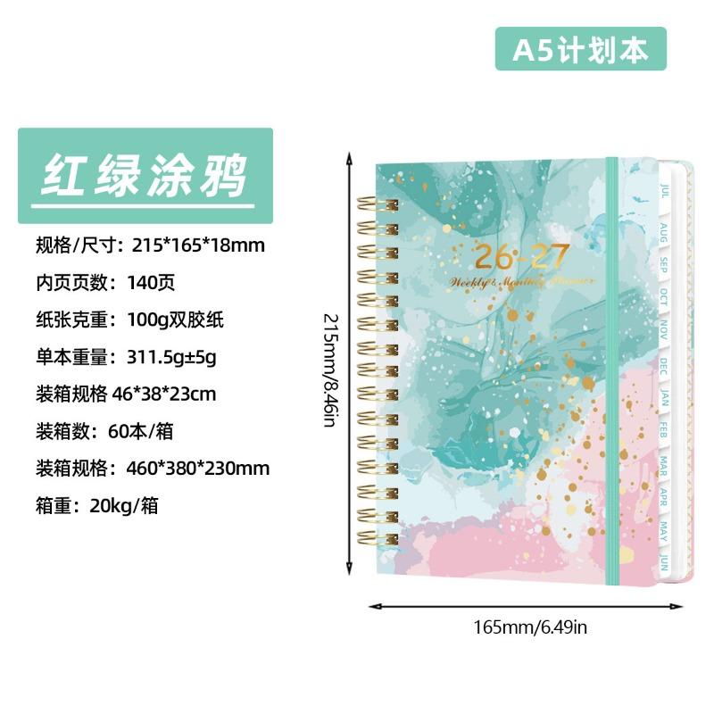 A5 Weekly Planner Spiral Bound Daily Schedule Notebook Journal Calendar