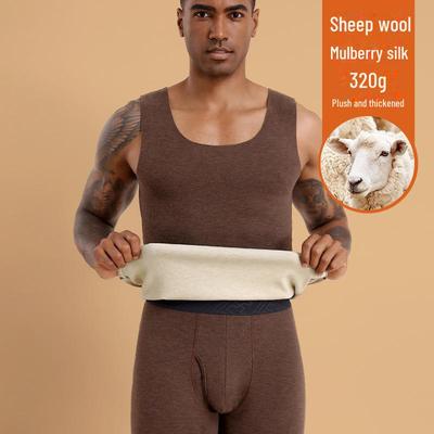 Men's Seamless Wool-Silk Thermal Vest with Plush German Velvet Lining