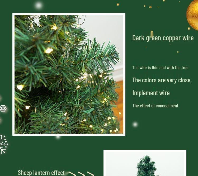 Funkelnder Stern Kupferdraht Weihnachtsbaum Lichterkette mit grünem Draht zur Girlanden- und Kranzdekoration