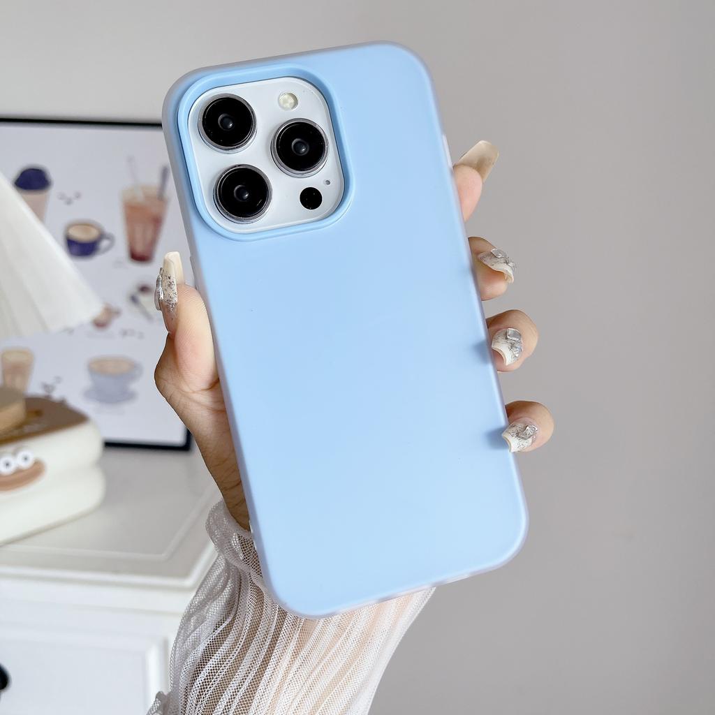 2-In-1 Simple Macaron Solid Color Suitable for iPhone15Pro Max Apple 16 Mobile Phone Case 13/14 Soft Case