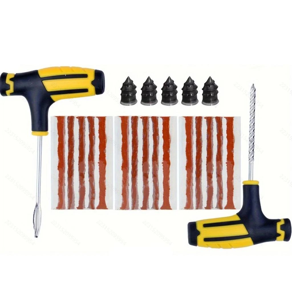 Pro Universal Motorcycle Car Tire Repair Kit Tubeless Tyre Puncture Plug Strips Stirring Tool Auto Accessories