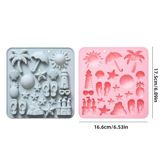 2Pcs Silicone Chocolate Baking Mold Summer Ocean Theme Shell Starfish Conch Jelly Molds Candy Making Supplies