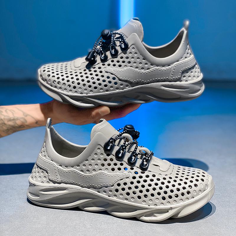 

Men s Waterproof Water-soled Shoes, Paired with Slip-resistant Thick-soled and High-heel Pure-color Sports Beach Fishing Sandals 44 серый