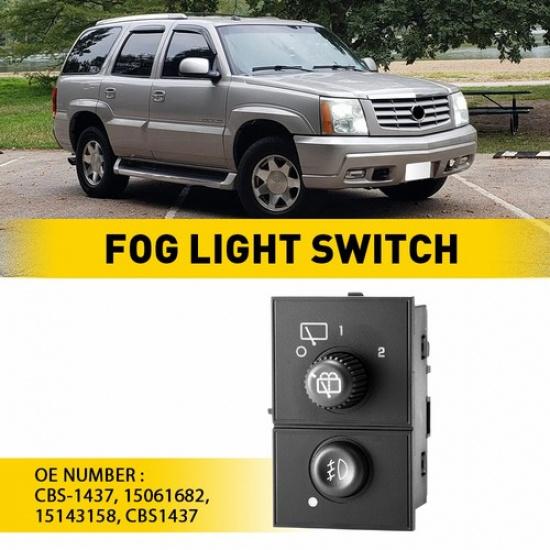 Fog Light Control Switch ABS For 2003-2006 GMC Sierra 1500 2500 3500 15061682 EV