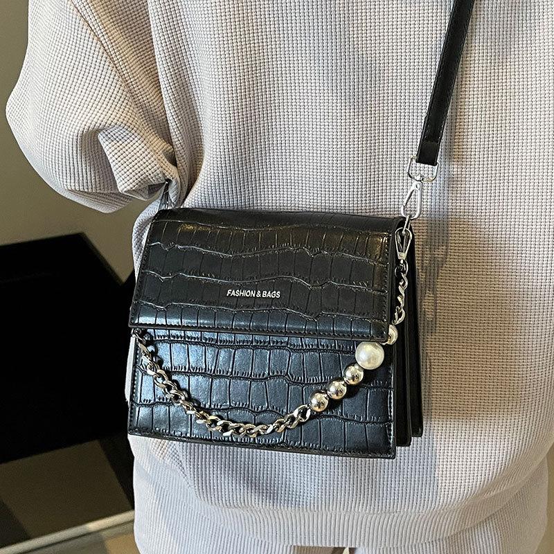 Fashion Hot-selling High-end Stone Pattern Temperament Portable Small Square Bag Versatile Women's Commuter Style Casual Messenger Bag Bag