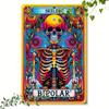 Skeleton Tarot Metal Art Sign Gothic Home Decor Wall Plaque