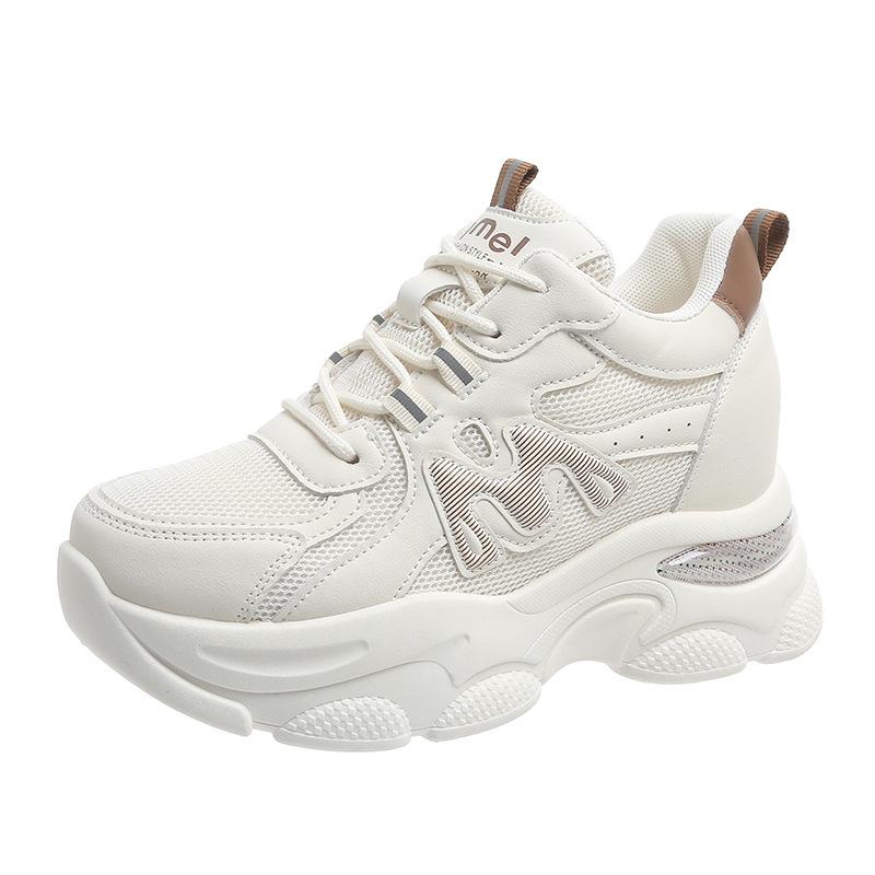 Factory Heightening Dad Shoes Women's Small 2025 Spring Lightweight Thick-soled Soft-soled Mesh Breathable Sneakers