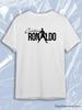 TeeSensation White Crew Neck Short Sleeve T-Shirt with Cristiano Ronaldo 7 Silhouette Text