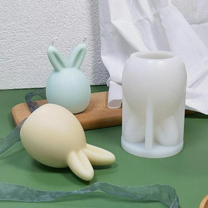 New Easter Egg Bunny Silicone Candle Mold 3D Faceless Rabbit Head Aroma Soap Plaster Resin Mould Candle Making Supplies Decor
