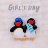 Cartoon Cute Cross-dressing Little Penguin Pendant Cute Plush Doll Holding Fish Keychain Decoration Gift