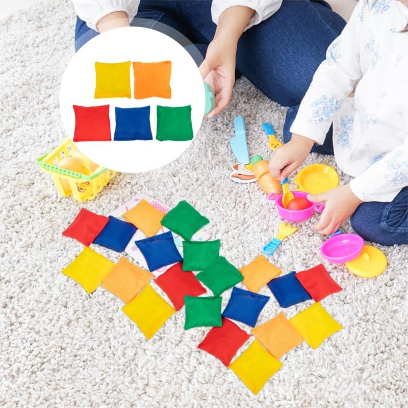 10Pcs Kids Sandbag Throwing Toys Classic Outdoor Sports Toys Colorful Handmade Sandbags Sensory Training Stress Relief Toys