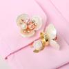 Perlenblumen-Knopfabdeckung Strassbesetzte Clips Abnehmbare Manschettenknöpfe Knopfabdeckung Für Damen Hemden Basteln DIY