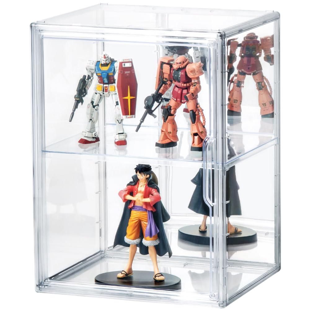 UV Protection Figure Collection Display Showcase with Mirrored Transparent Magnetic Easy Assembly Mirrored 99.2% Case, Case, Back, 7-Level Adjustment,
