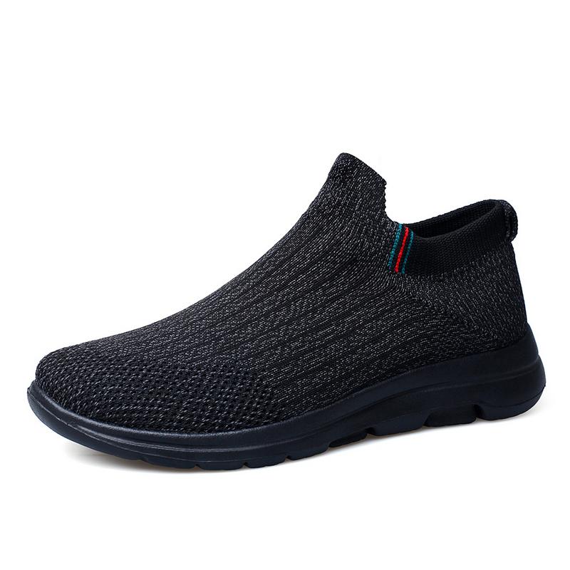 

Мужская модная трендовая дышащая обувь Flyknit, походная обувь, уличная обувь для спорта и отдыха, туристические прогулочные носки, обувь 39 чёрный