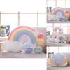 Buntes Regenbogen-Plüsch-Sofakissen für gemütliche Heimdekoration und Spielspaß