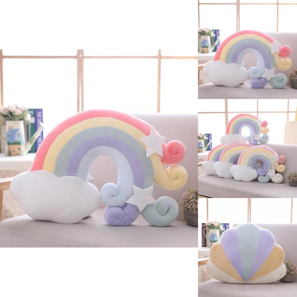 Buntes Regenbogen-Plüsch-Sofakissen für gemütliche Heimdekoration und Spielspaß