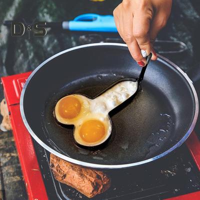 Anillo para huevos con mango, molde para tortilla con forma de pene de Metal antiadherente para el desayuno del Día de San Valentín