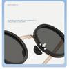 SHAUNA Full-folding Light-reducing Metal Punk ND9-level Adjustable Dimming Round Polarized Sunglasses UV400 With Case