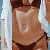 Zircon Crystal Belly Button Rings For Women Nombril Ombligo Navel Ring Surgical Steel Barbell Heart Round Body Piercing Jewelry