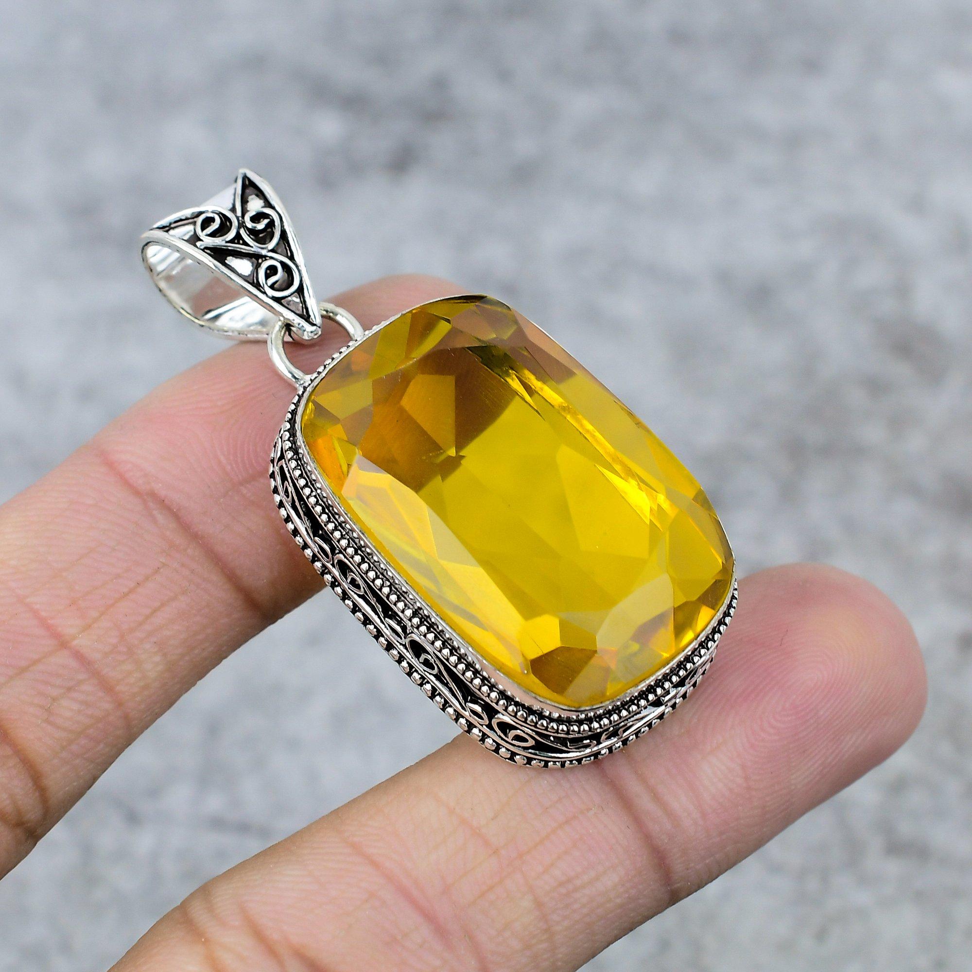 

Citrine Gemstone Handmade 925 Steling Silver Jewelry Pendant 1.97 M-250