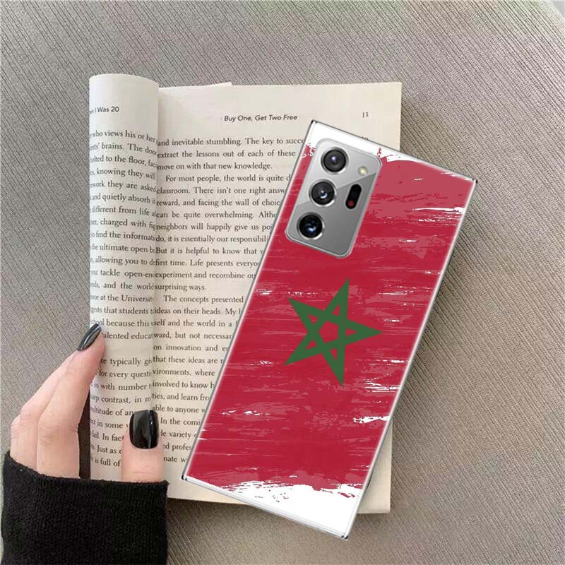 Morocco Flag Soccer Phone Case For Samsung Galaxy S25 Edge S24 S23 FE S22 S26 Ultra S21 S20 S10 Plus Capa Soft