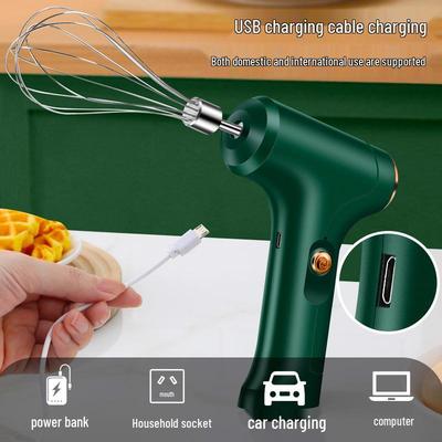 Kompakter kabelloser Hand-Multifunktions-Elektroquirl - 304 Edelstahl Sahne-Mixer zum Backen