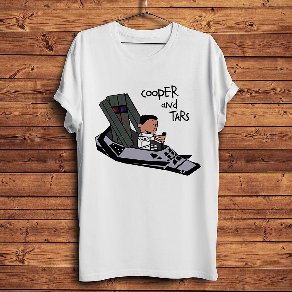 Interstellar robot TARS and cooper funny geek t shirt summer new white short sleeve Unisex casual tshirt unisex streetwear tee S