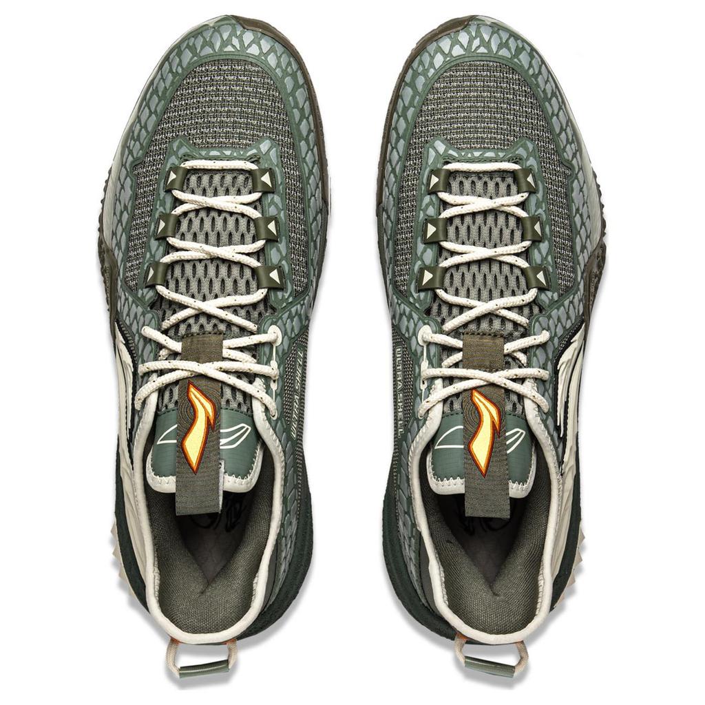 Li Ning Jie Ao Cushioning Slip Resistant Lightweight Rebound Low top Basketball Shoes Men's Yellow Green ABFU035-1